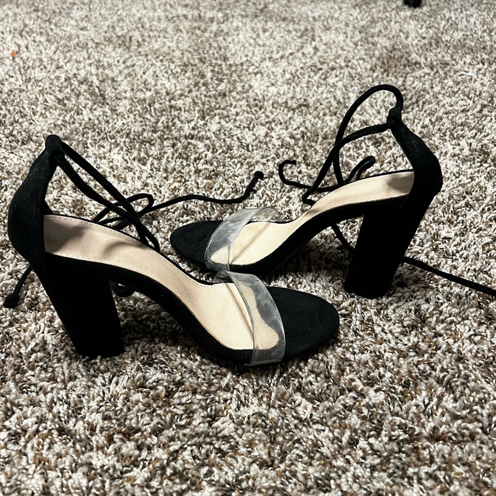 EUR 38 Black Strappy Heels